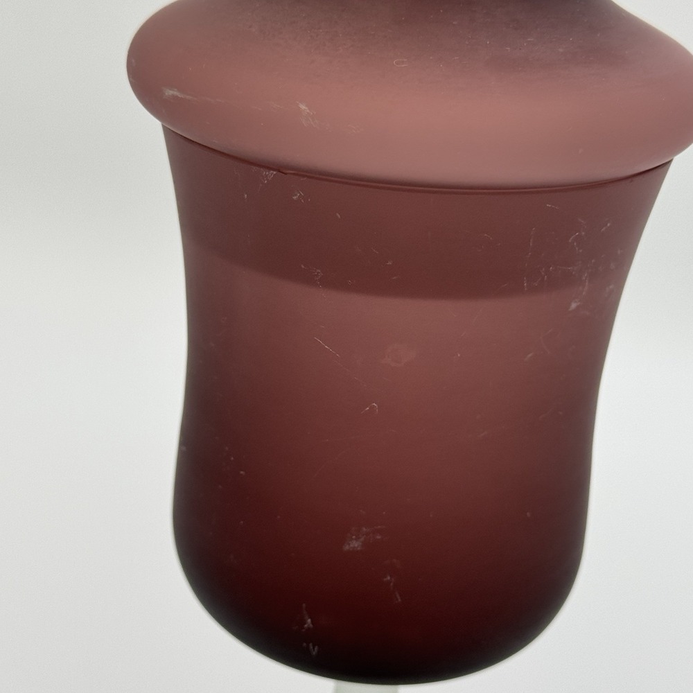 Vintage Empoli Style Amethyst Satin Glass Apothecary Jar Pedestal MCM Decor - Picture 10 of 10